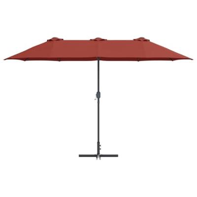 Tuinparasol Terracotta 370 x 197 x 239 cm Poedergecoat staal