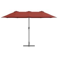 Tuinparasol Terracotta 370 x 197 x 239 cm Poedergecoat staal - thumbnail