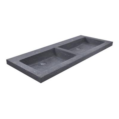 Wiesbaden hardstenen meubelwast. Dubbel 120x46x5 met 2 kr.gaten