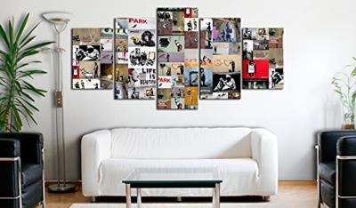 Schilderij - Art of Collage: Banksy IV