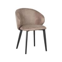 LABEL51 Eetkamerstoel Logan - Taupe - Micro Suede - Black Frame - thumbnail