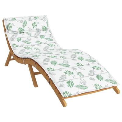 Zon Loungerkussen Wit en groen 178 x 60 x 4 cm Oxford stof Zon Loungerkussen Wit en groen 178 x 60 x 4 cm Oxford stof