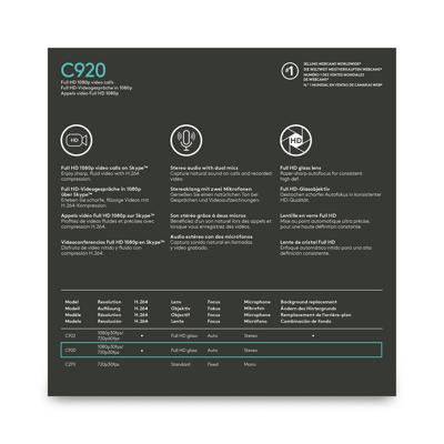Logitech HD Pro C920 Full HD-webcam 1920 x 1080 Pixel Klemhouder
