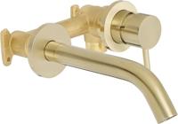 Saqu Eurotrend 2-gats inbouw wastafelmengkraan inclusief inbouwdeel geborsteld messing - thumbnail