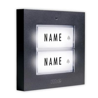 m-e modern-electronics KTB-2 A Belplaat Met naambord 2-voudig Antraciet 12 V/1 A m-e modern-electronics KTB-2 A Belplaat Met naambord 2-voudig Antraciet 12 V/1 A