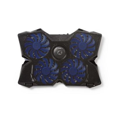 Koeler voor Gaming-Notebook | 4 USB-Gevoede Ventilatoren | 15 - 19" | USB-Hub