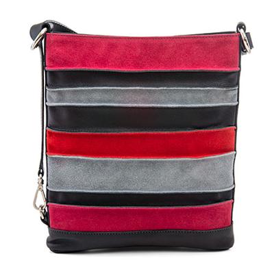 Mywalit leren crossbody tas Laguna zwart/roze