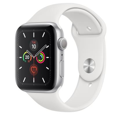 Apple Watch Series 5 44mm Aluminium Sportband Grijs Wit