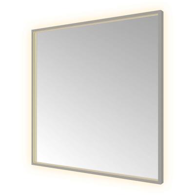 Spiegel Hotbath &MORE 80x80 cm LED-Verlichting Spiegelverwarming Vierkant Geborsteld Gunmetal