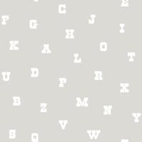 Dutch Wallcoverings Joy - Letters - Grijs/Wit - thumbnail