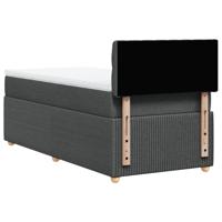 Boxspring met matras stof donkergrijs 140x190 cm - thumbnail