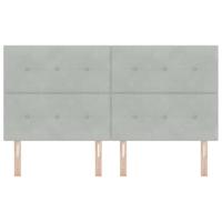 LED Hoofdbord met LED-striplichten Lichtgrijs 180 cm Polyester - thumbnail