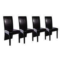 Eetkamerstoelen 4 st kunstleer zwart - thumbnail