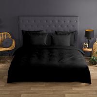 Zavelo Effen Dekbedovertrek Zwart-2-persoons (200 x 200/220 cm) - thumbnail