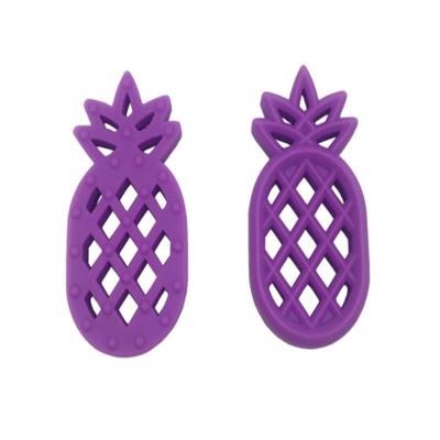 5 stuks ananas silicone bijtringen Baby's bijtende hanger verpleging zachte silicone veilig speelgoed voor verzachten kinderziekten baby (paars)