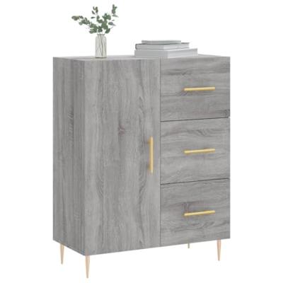 Dressoir 69,5x34x90 cm bewerkt hout grijs sonoma eikenkleurig