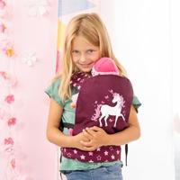 Bayer design poppen-draagriem (bordeaux/sterren) - thumbnail