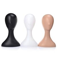 Vrouwelijke kunststof Mannequin PROEFPOP hoofd Model schuim pruik haar glazen Display Stand White/Black/Natural(Black) - thumbnail