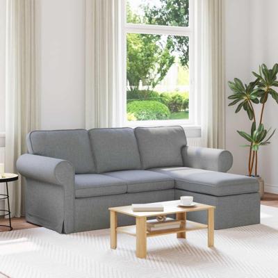 Bank Lichtgrijs 215 x 138 x 80 cm Metaal