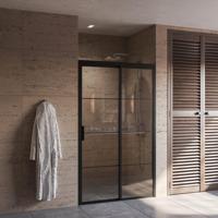 Douchedeur Boss & Wessing Black Edition Frame Softclose Rechts 100x200 cm Helder Glas Zwart Boss & Wessing - thumbnail