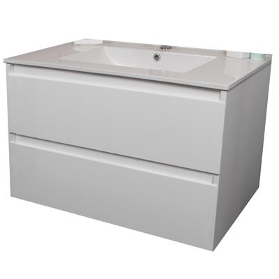 Badkamermeubel Boss & Wessing Pepper Wastafel Porselein Met Kraangat 80x55x46 cm Wit Boss & Wessing