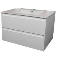 Badkamermeubel Boss & Wessing Pepper Wastafel Porselein Met Kraangat 80x55x46 cm Wit Boss & Wessing - thumbnail