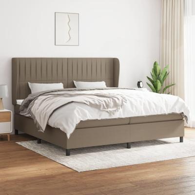 Boxspring met matras stof taupe 200x200 cm