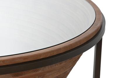 Hoofdtafel Home ESPRIT Kristal Sparrenhout 102 x 102 x 46 cm