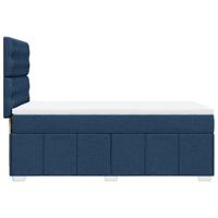 Boxspring met matras stof blauw 90x190 cm - thumbnail
