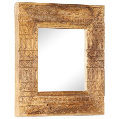 VidaXL Spiegel handgesneden 50x50x2,5 cm massief mangohout VidaXL Spiegel handgesneden 50x50x2,5 cm massief mangohout