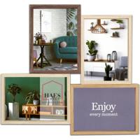 Haes Deco Houten Multi Fotolijst / Galerie Alvesta in bruin tinten voor 4 foto's 10x15 (formaat 30,3 x 32,6 cm) - MP162 - thumbnail