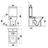 Toiletpot Aquasplash Lara Staand tbv Duoblok AO Mat Zwart Aquasplash - thumbnail