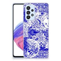 Silicone Back Case Samsung Galaxy A53 5G Angel Skull Blauw - thumbnail