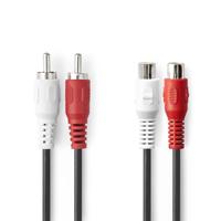 Nedis Stereo-Audiokabel | 2x RCA Male - 2x RCA Female | 2,0 M | Zwart - thumbnail