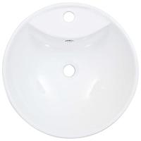 Wastafel met overloop 46,5x18 cm keramiek wit - thumbnail