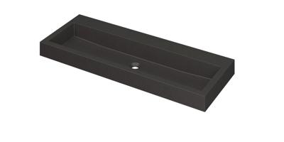 INK Wastafel Momento Quartz zonder kraangat 120 cm x 45 cm x 9 cm Quartz zwart 3421240