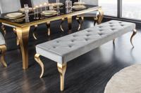 Design bank MODERN BAROK 175cm grijs fluweel goud roestvrij staal - 43385 - thumbnail