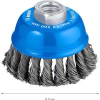 Bosch Accessories Komborstel, staal, getordeerde draad, 75 mm, 0,5 mm, 12.500 omw/min, M 14 1608622029 1 stuk(s) - thumbnail