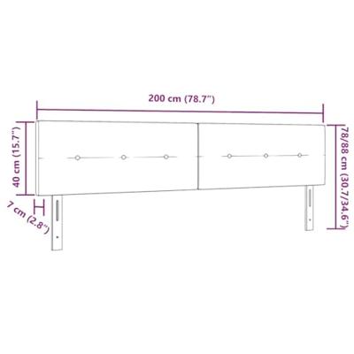 LED-hoofdbord met LED -striplichten Lichtgrijs 200 cm Stof