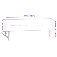 LED-hoofdbord met LED -striplichten Lichtgrijs 200 cm Stof - thumbnail