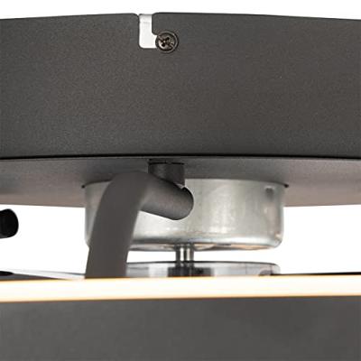 QAZQA Plafondventilator zwart incl. LED met afstandsbediening - Maddy