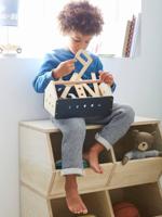 Houten doe-het-zelf gereedschapskist zwart - thumbnail