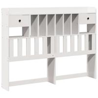 Hoofdbord met opbergruimte 160 cm massief grenenhout wit - thumbnail