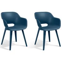 Tuinstoel Akola petrol set van 2 - thumbnail