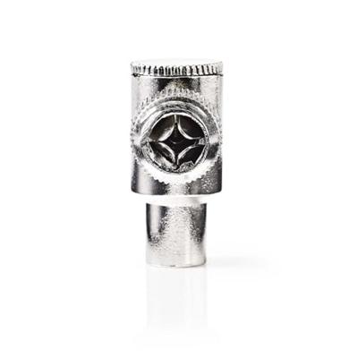 Nedis IEC (Coax) Connector | 90° Gehoekt | Male | Vernikkeld | 75 Ohm | Schroef | Diameter kabelinvoer: 7.0 mm | Metaal | Zilver | 2 Stuks | Doos -