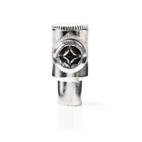 Nedis IEC (Coax) Connector | 90° Gehoekt | Male | Vernikkeld | 75 Ohm | Schroef | Diameter kabelinvoer: 7.0 mm | Metaal | Zilver | 2 Stuks | Doos - - thumbnail
