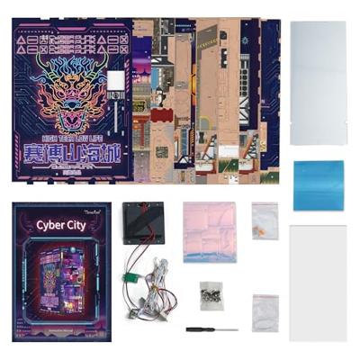 Tone-cheer Book Nook Cyber City DIY Modelbouw Knutselen Tone-cheer Book Nook Cyber City DIY Modelbouw Knutselen