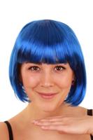 Pruik sensation bobline blauw - thumbnail