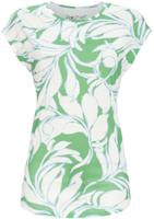 Abstracte bloemen pyjamashirt groen - thumbnail