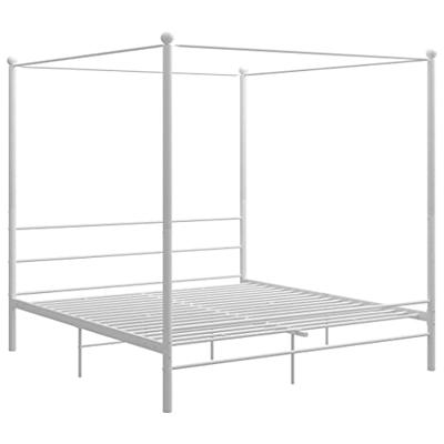 Hemelbedframe metaal wit 200x200 cm Hemelbedframe metaal wit 200x200 cm